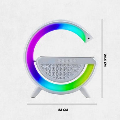 FaveGrove™ G-Shape LED Wireless Charging Speaker Lamp
