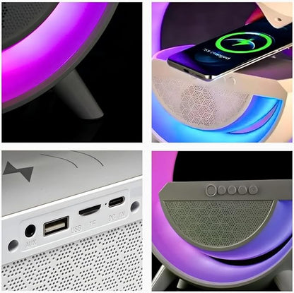 FaveGrove™ G-Shape LED Wireless Charging Speaker Lamp