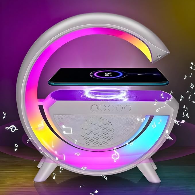 FaveGrove™ G-Shape LED Wireless Charging Speaker Lamp
