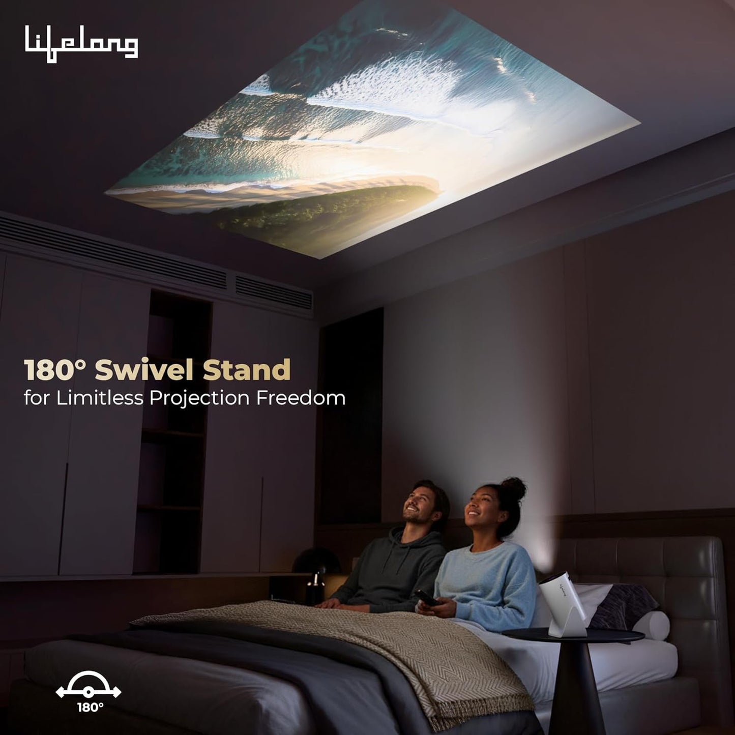 FaveGrove™ Smart Projector Android, 1080P& 4K Ultra