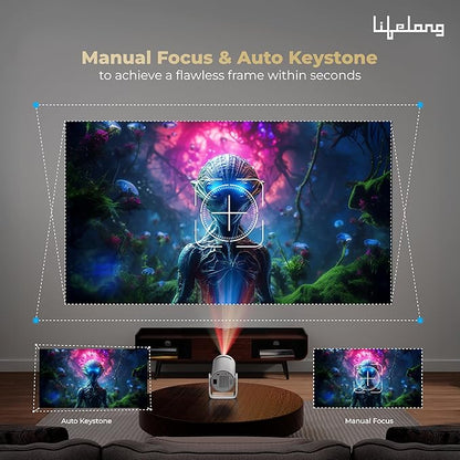 FaveGrove™ Smart Projector Android, 1080P& 4K Ultra