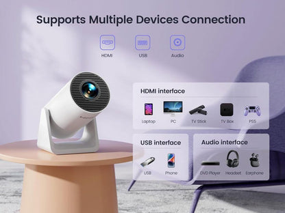 FaveGrove™ Smart Projector Android, 1080P& 4K Ultra
